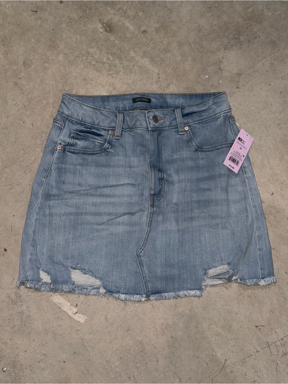 wild fable Light Blue Distressed Denim Mini Skirt